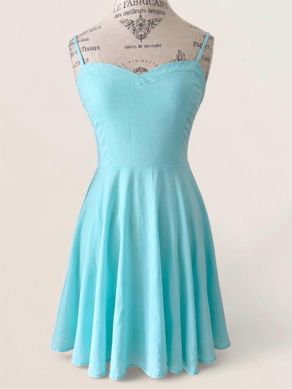 Aritzia ‘Talula’ Aqua Fit-and-Flare Spaghetti Strap Mini Dress